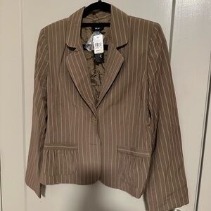 AGB Tan Striped Women's Blazer